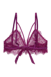 Bryn Purple Lace frill triangle bra