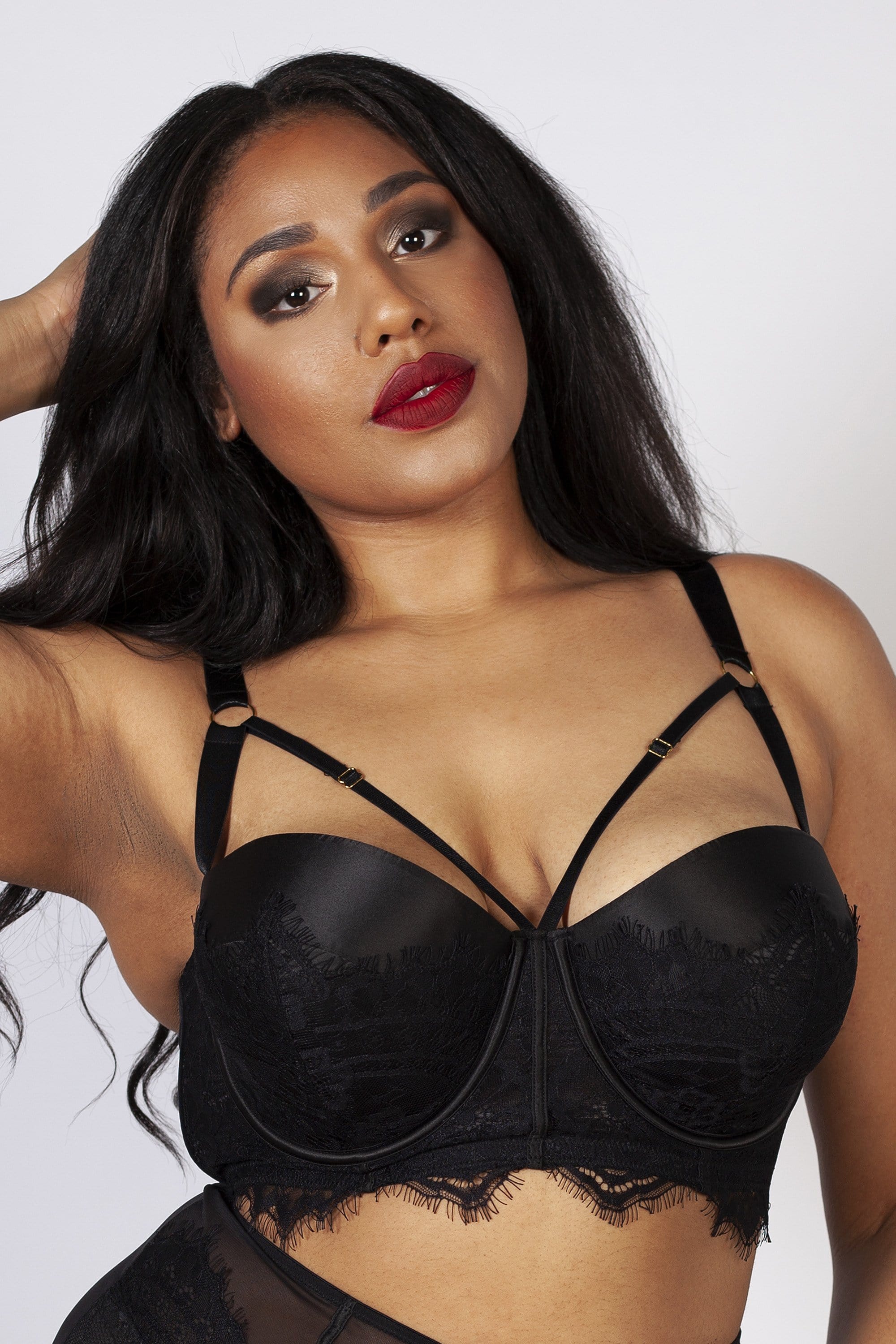 Bianca Black Longline Bra B - K
