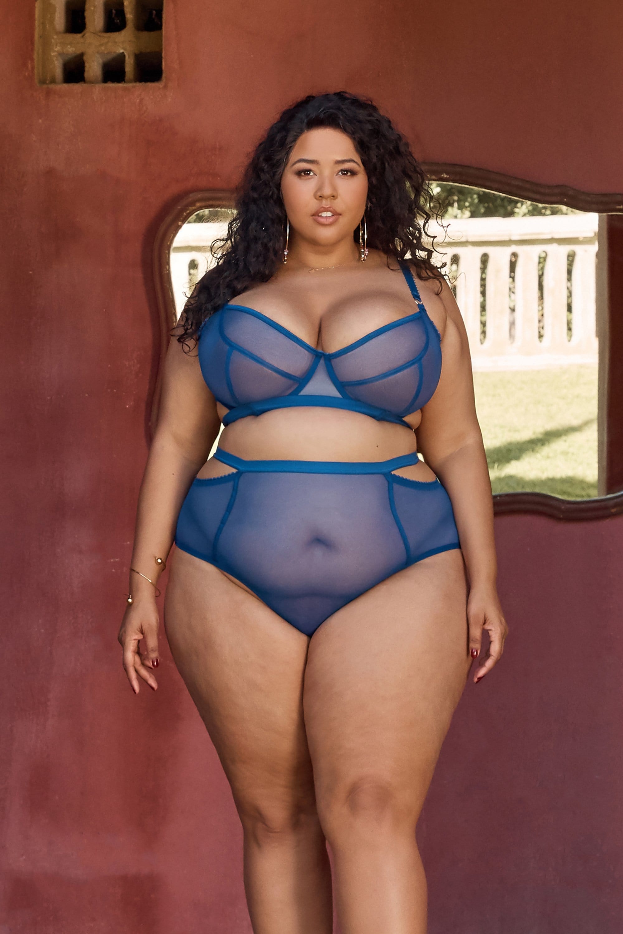 Gabi Fresh Harper Mesh Cut Out Bra Blue B - K