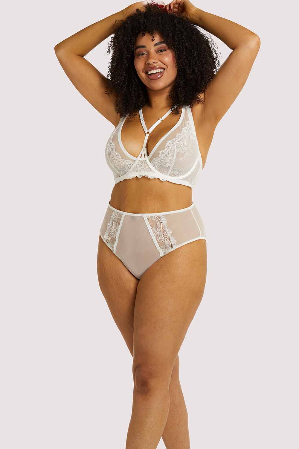 Leslie White High Apex Bra