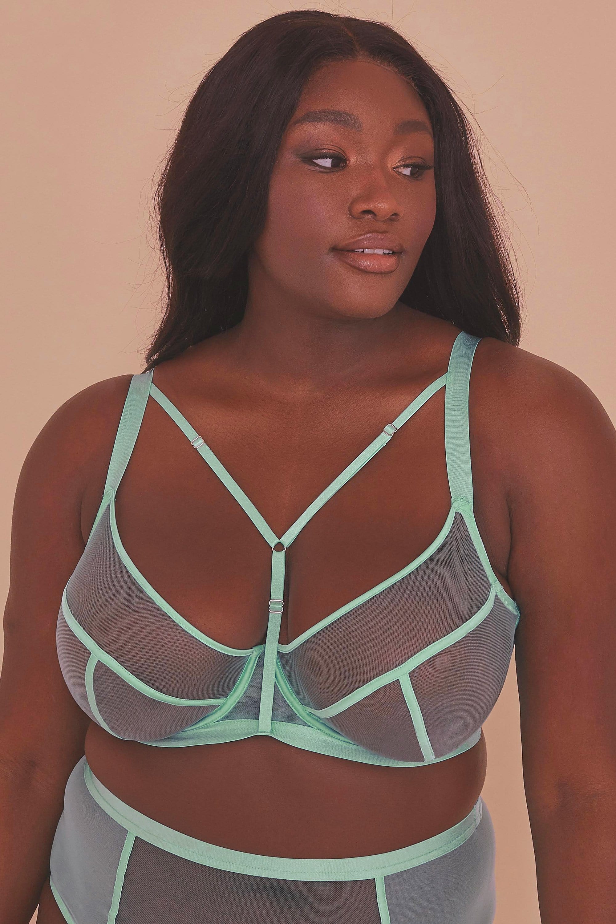 Misha Turquoise Non Padded Strappy Bra