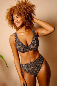 Juliet Leopard Print Mix & Match High-Waist High-Leg Bikini Bottoms