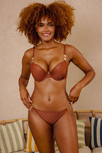 Morgan Bronze Glitter Mix & Match Fuller Bust Plunge Bikini Top