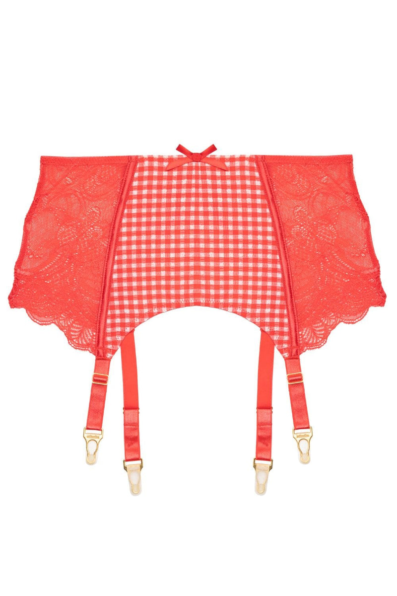 Adelaide Western Gingham And Lace Suspender Belt Playful Promises USA Adelaide Western Gingham And Lace Suspender Belt Playful Promises USA