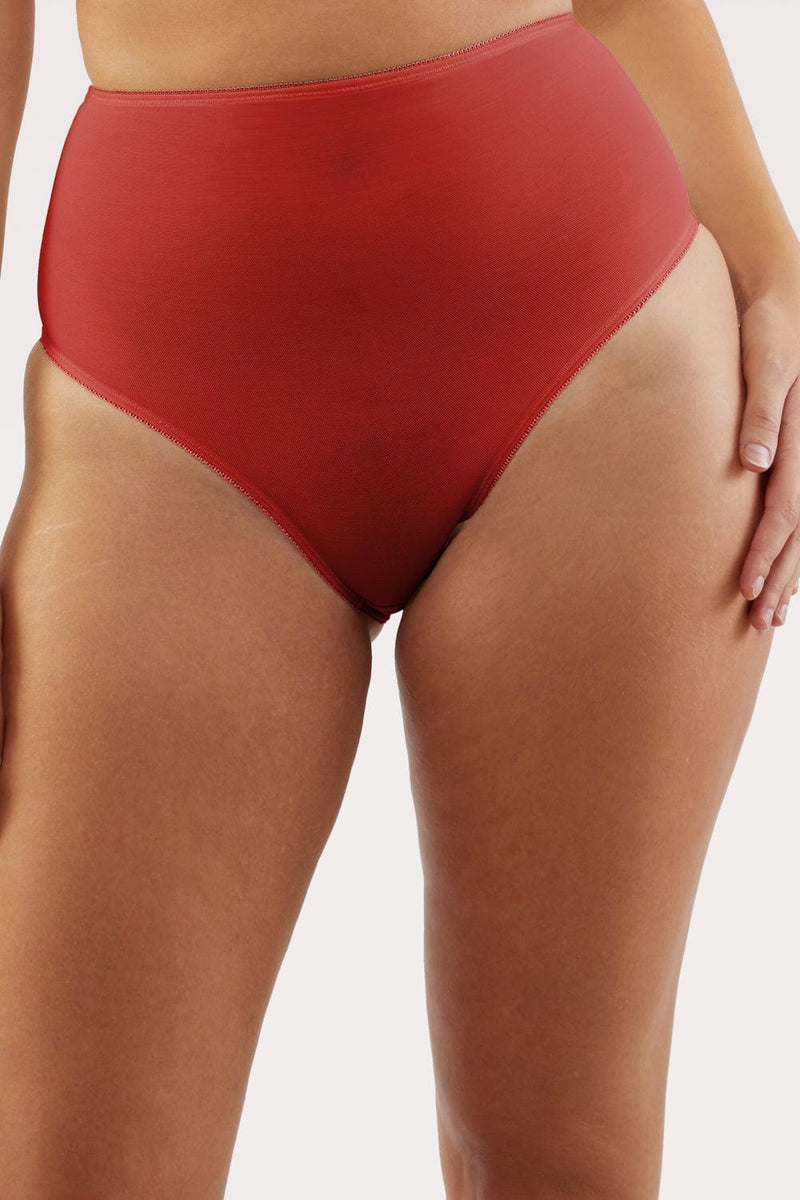 Annette Red Classic High Waist Brief