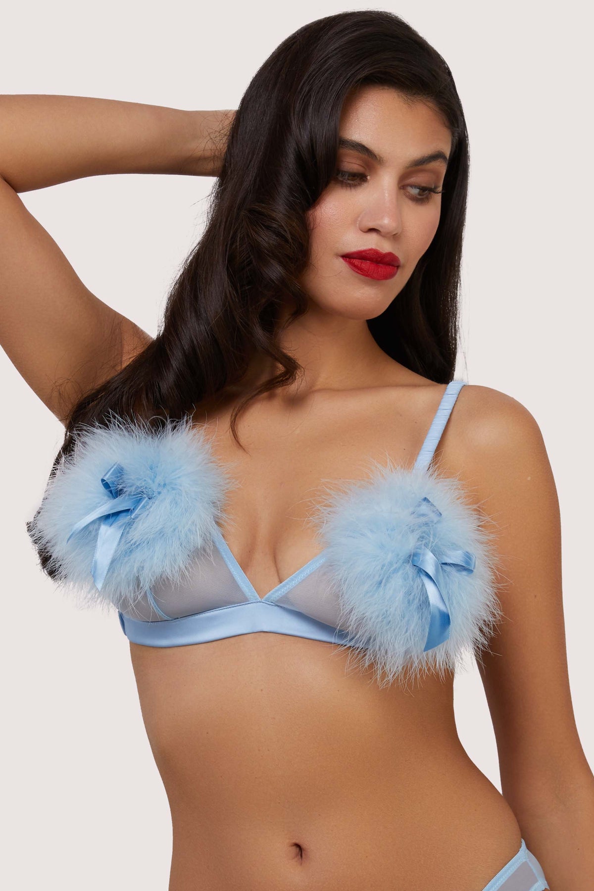 Dorothy Baby Blue Diamanté Overwired Bra – Playful Promises