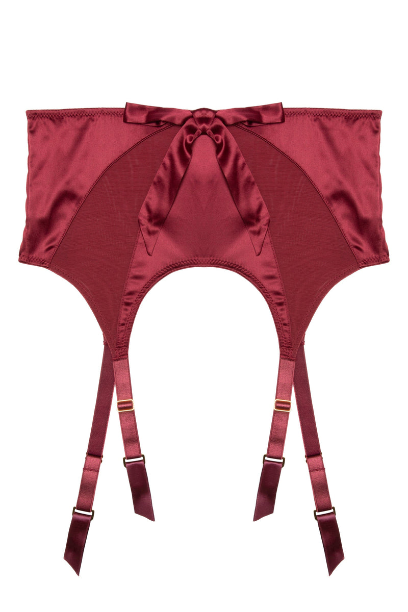 Etta Red Mesh And Satin Suspender Belt Playful Promises USA Etta Red Mesh And Satin Suspender Belt Playful Promises USA