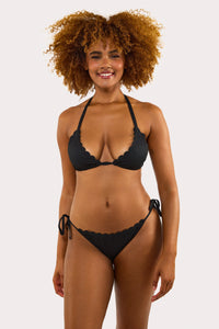 Sophia Mix & Match Black Scallop Tie Side Bikini Bottom
