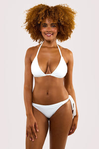 Zoe Fuller Bust Mix & Match White Floral Texture Triangle Bikini Top