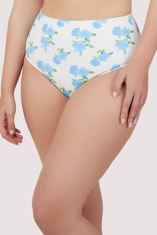 Amelia Mix & Match Watercolour Floral High Waisted Bikini Bottom