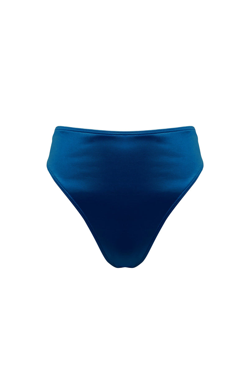 Blue shimmer high waist bikini bottoms