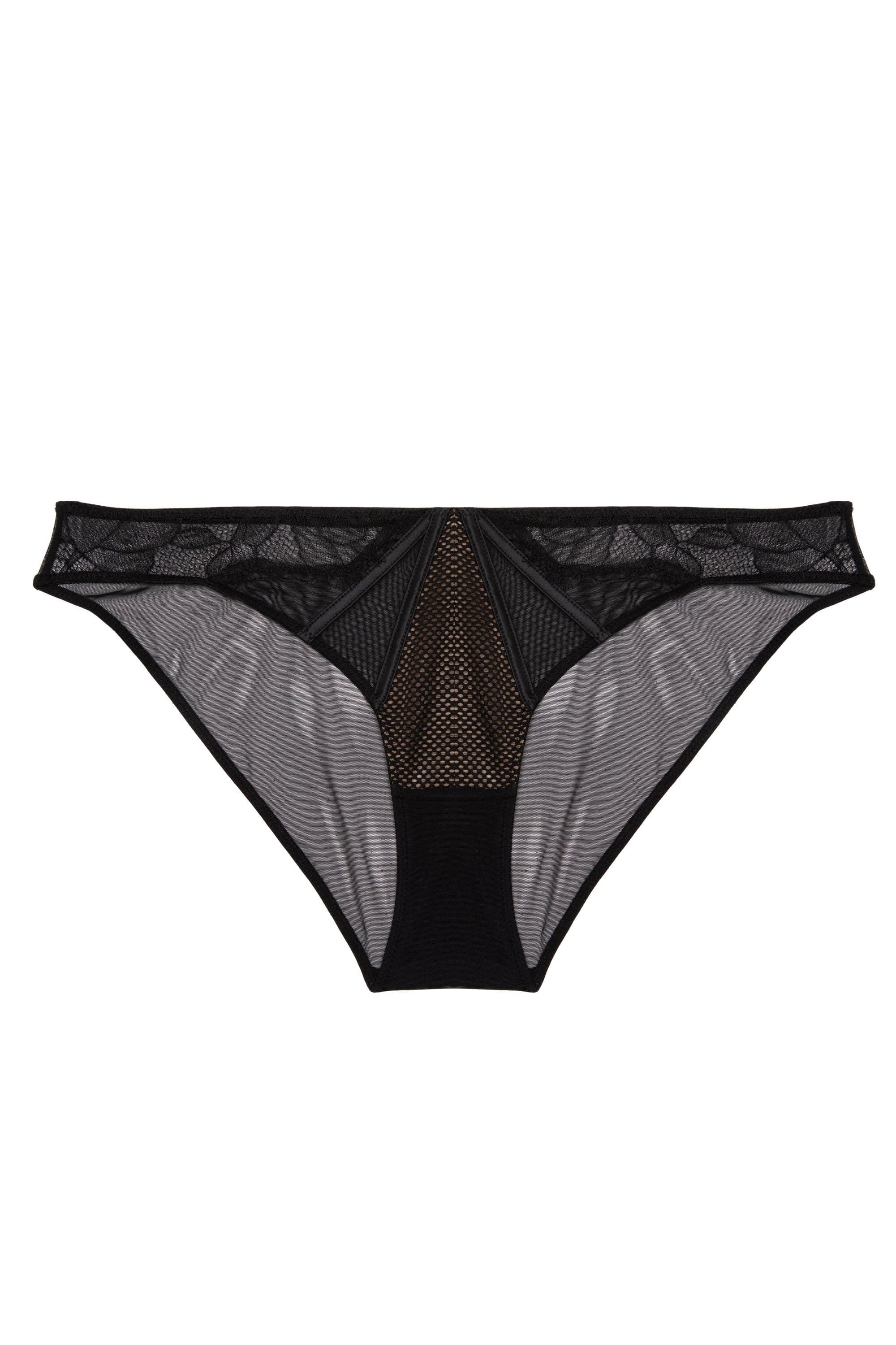 Fairfield Black Fishnet And Lace Hipster Brief