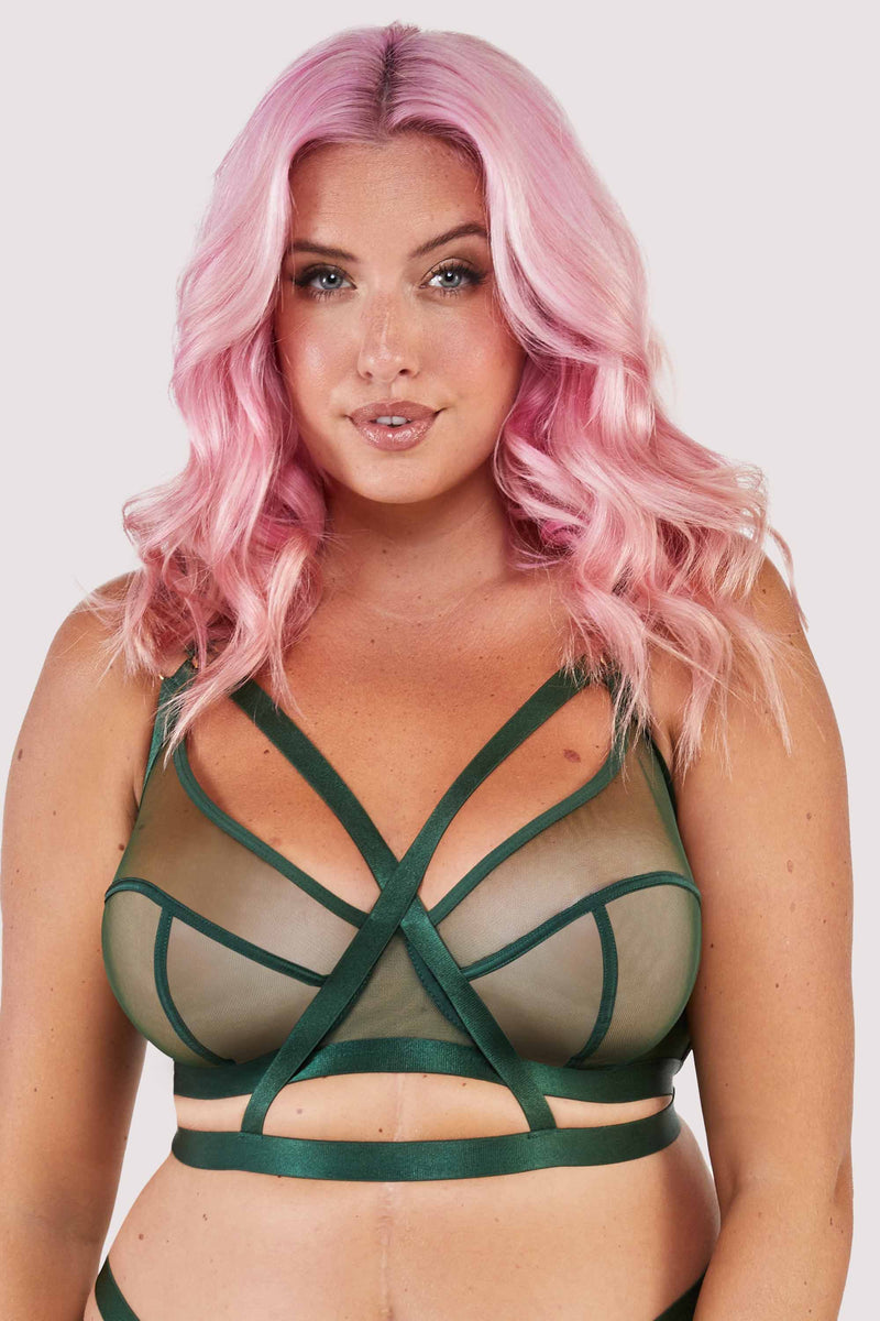 Ashley Graham PLUS Green With Envy Showstopper Underwire Balconette Br –  CheapUndies