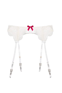 Camille White Broderie Suspender Belt