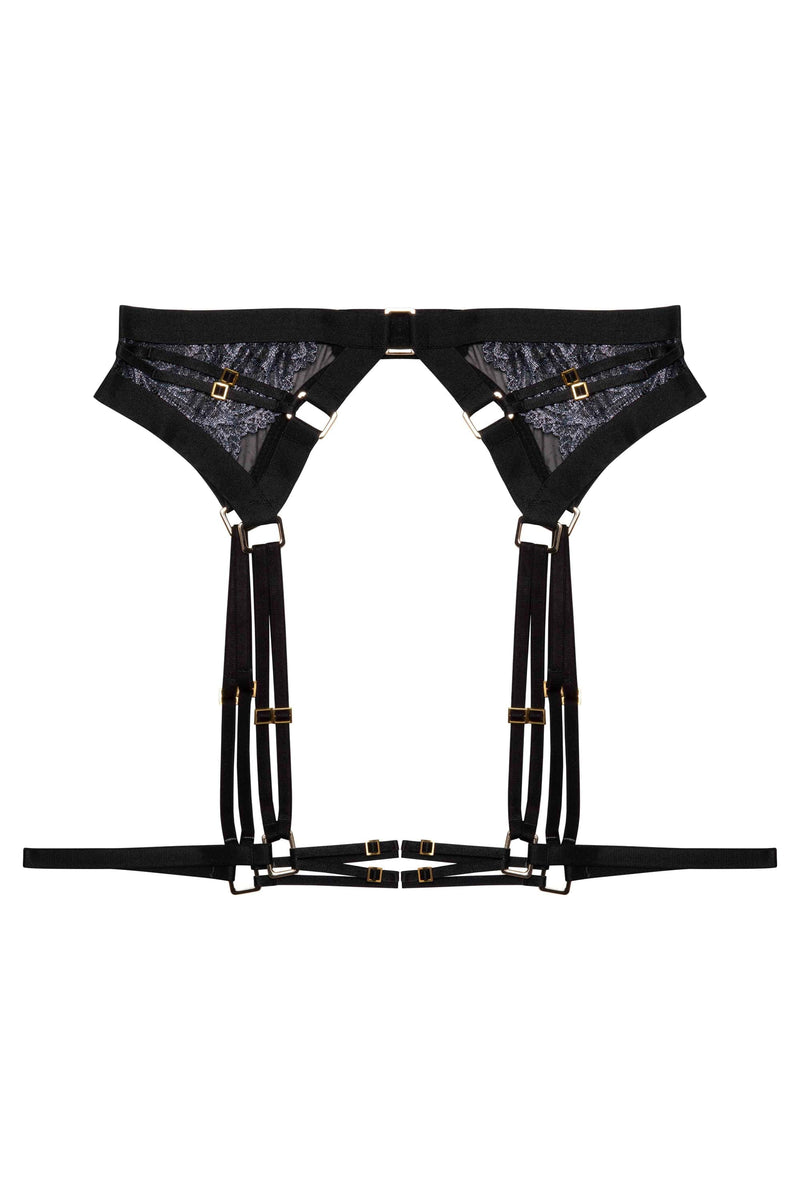 Playful Promises Tabitha Black Wet-look Lace Harness Suspender Playful Promises USA Playful Promises Tabitha Black Wet-look Lace Harness Suspender Playful Promises USA