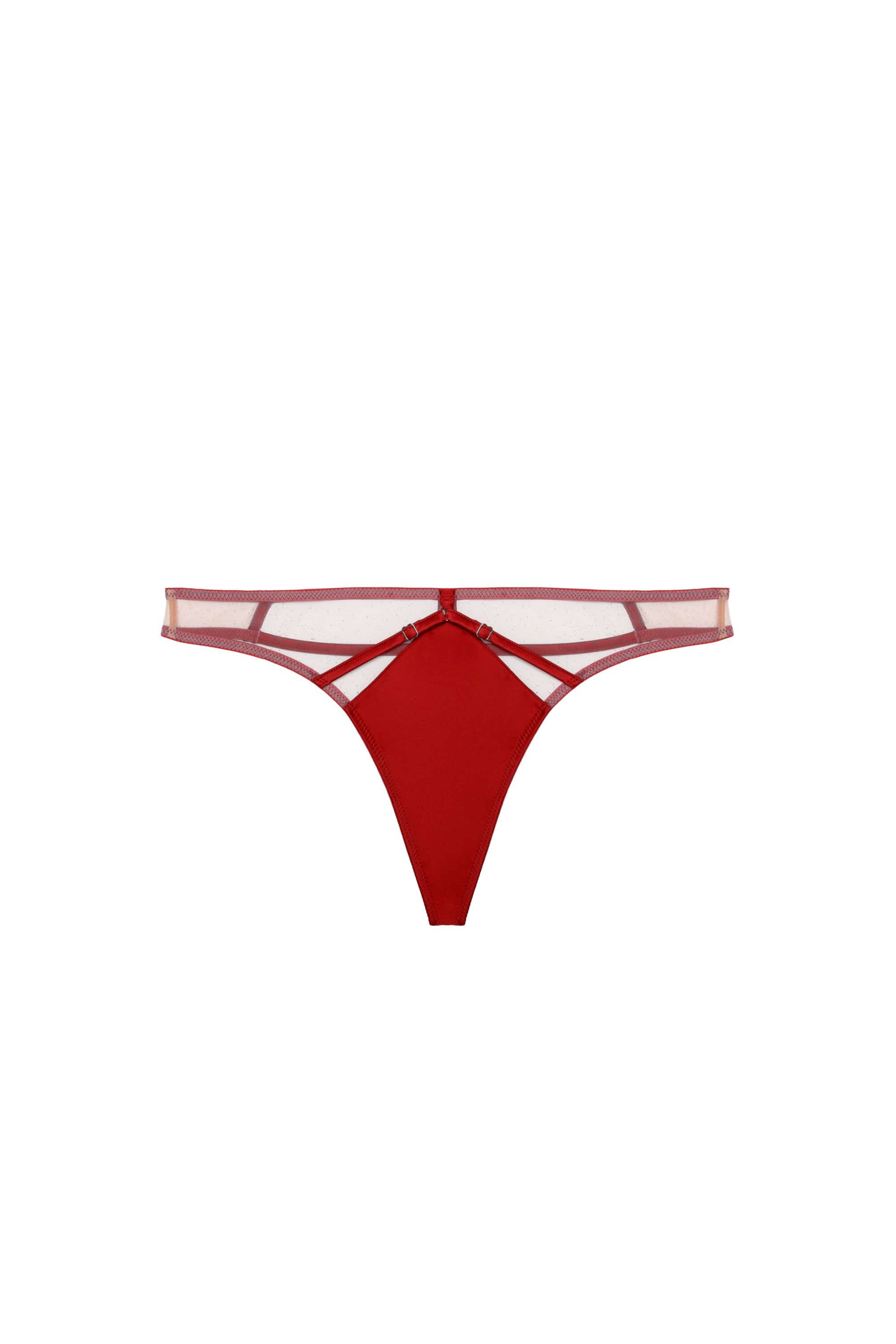 Ramona Ruby Red Caged Open Back Thong