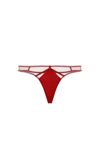 Ramona Ruby Red Caged Open Back Thong