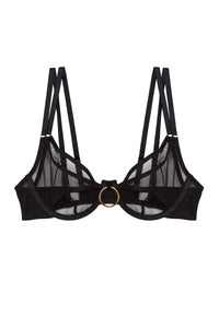 Emilia Black Mesh Double Ring Bra