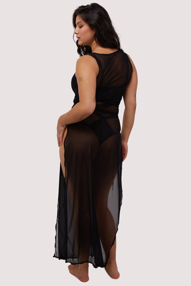 Wolf & Whistle Saffi Ruched Mesh Bodycon Dress Playful Promises