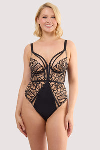 Lilith Black Graphic Embroidery Body