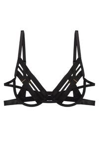 Chantal Black Open Elastic Balconette Bra