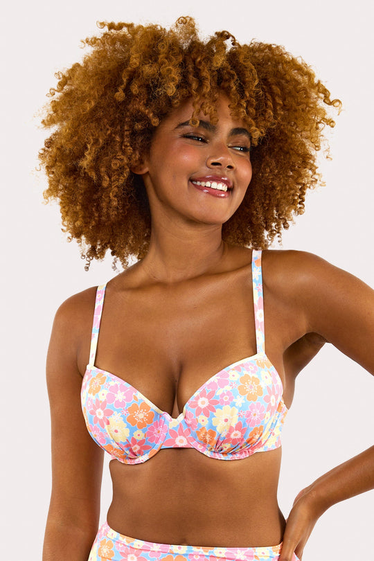Floral Plunge Bikini Top Fuller Bust Exclusive