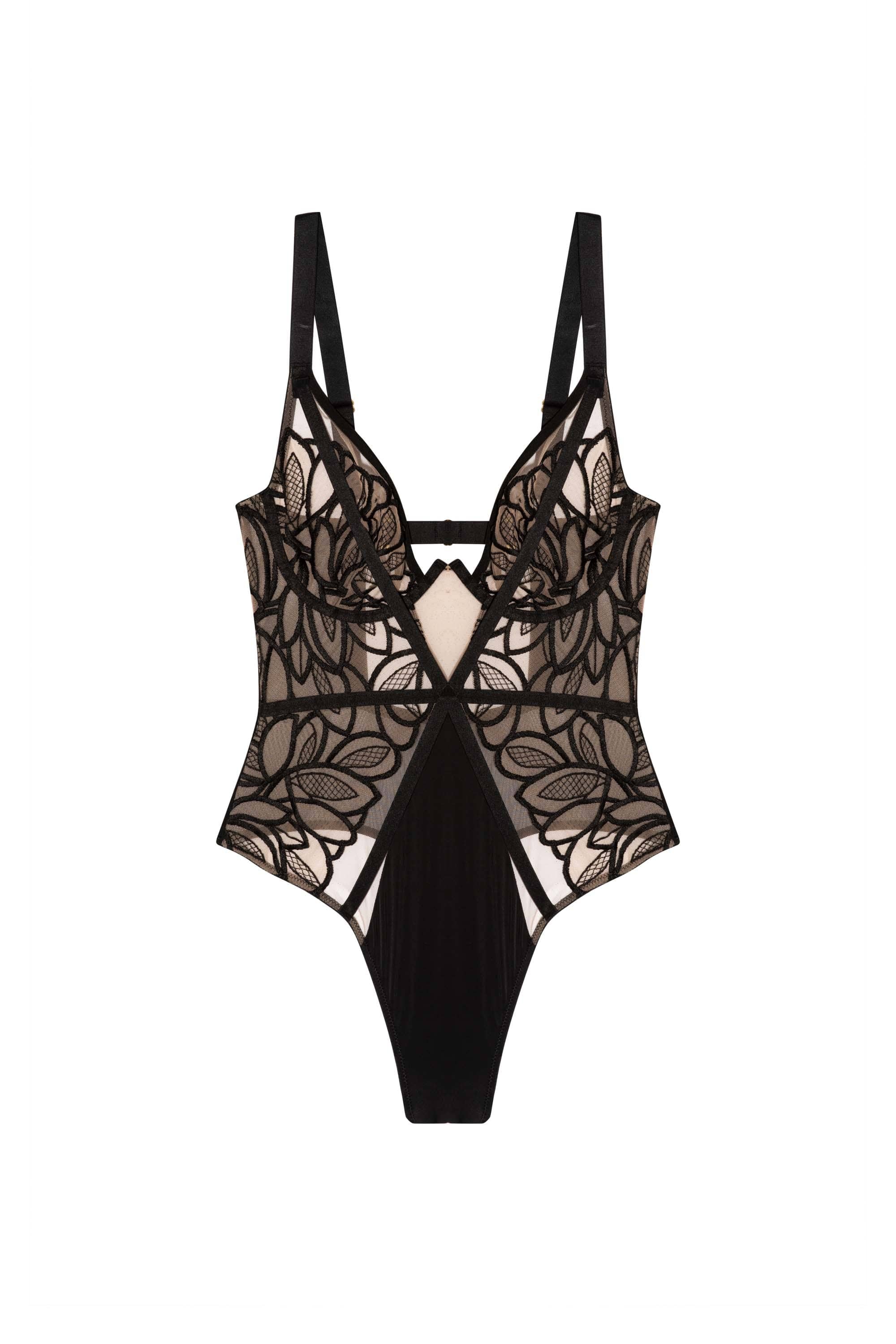 Lilith Black Graphic Embroidery Body