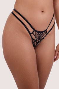 Lilith Black Graphic Embroidery Lingerie Set