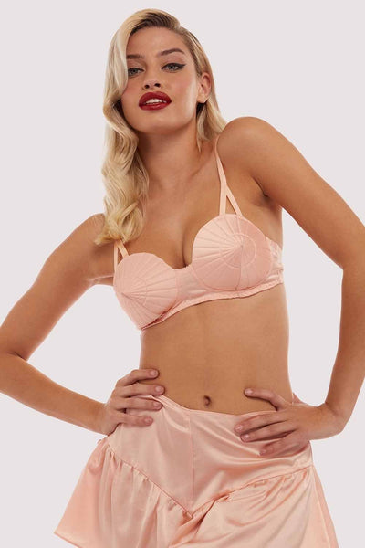 Retro Futuristic Bullet Bra Peach – Playful Promises USA