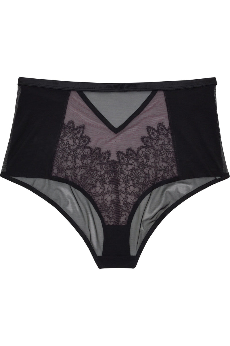 Emelda Lilac Satin and lace ring detail HW Curve pant