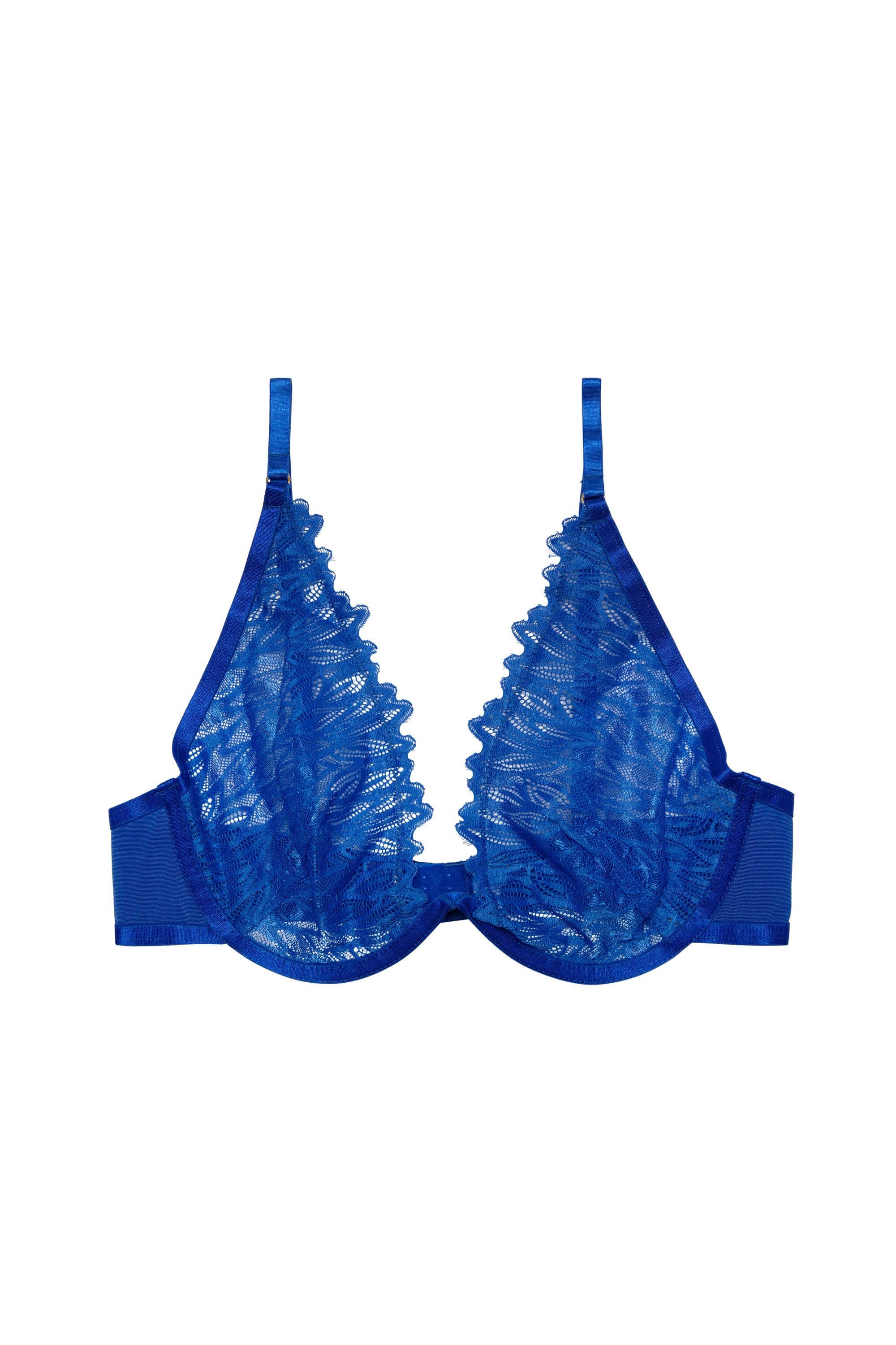 Margot Cobalt High Apex With Wire Lace Bra – Playful Promises USA