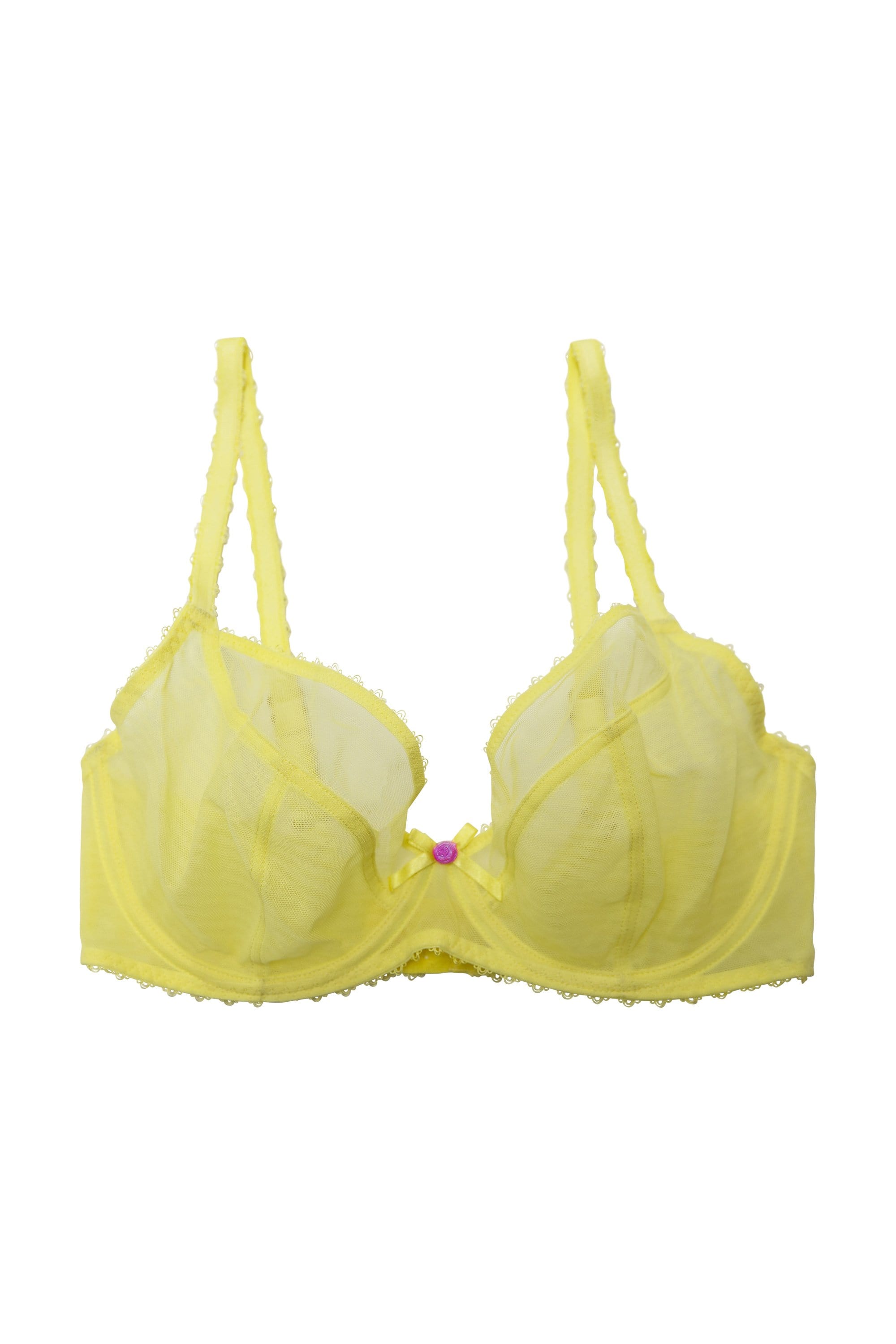Pour Moi? Pour Moi Fuller Bust Rebel padded lace plunge bra in yellow -  ShopStyle