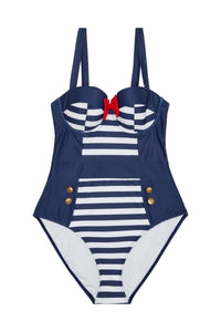 Collectif Nautical Striped Navy Swimsuit