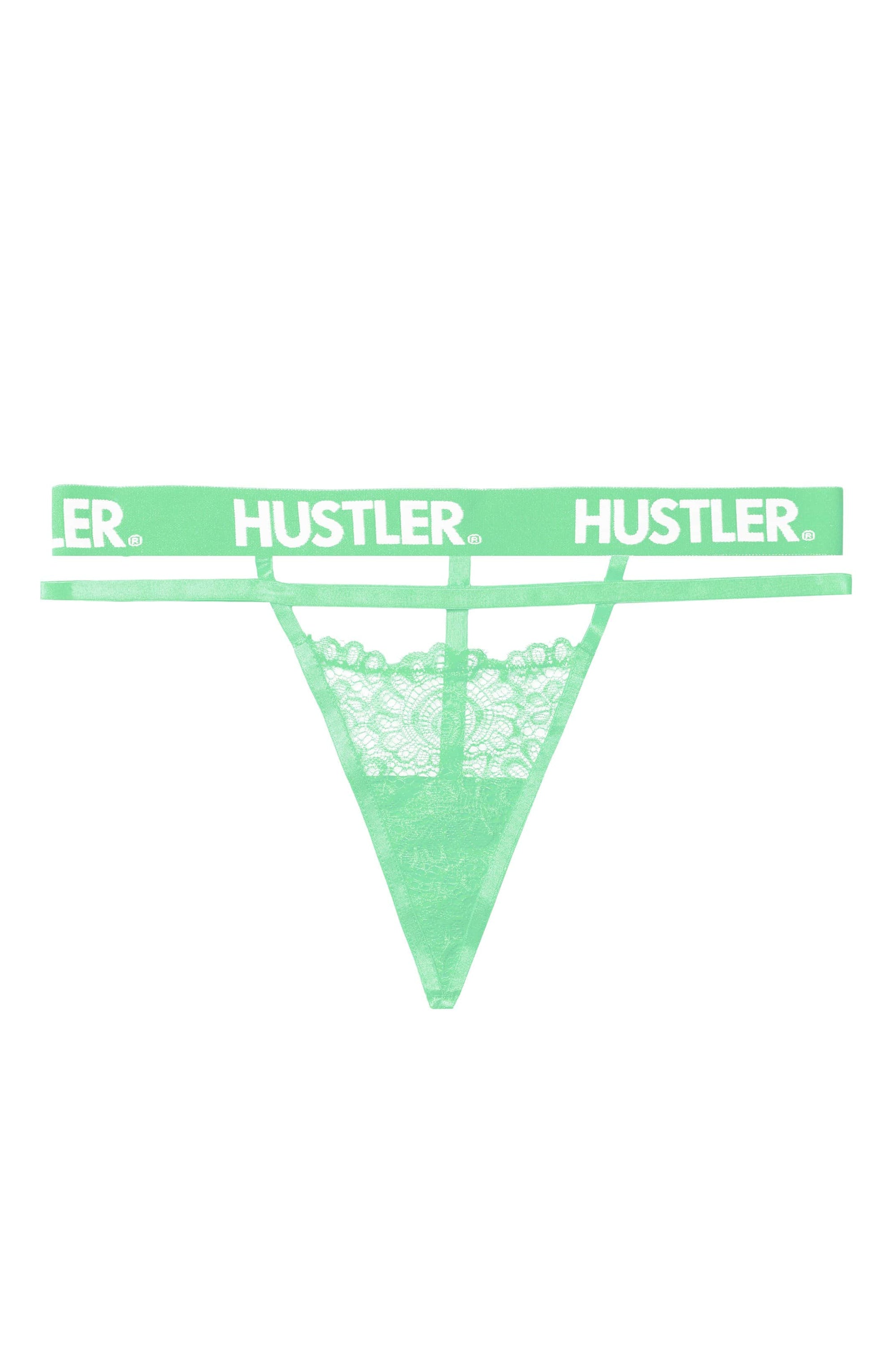 Branded Mint Lace Thong