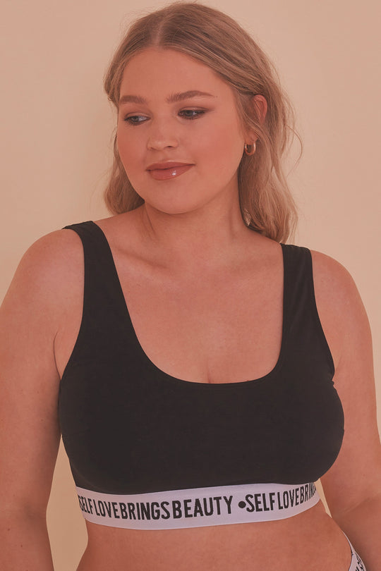 Felicity Hayward Self Love Black Crop Top Curve