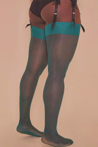 Seamed Stockings Green US 4 - 18 Tall