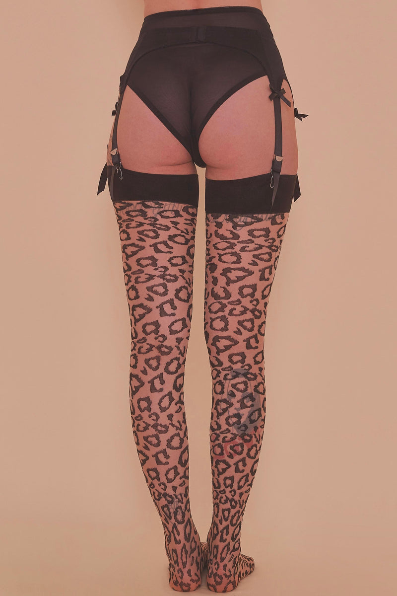 Leopard Knit Stockings US 4 - 18