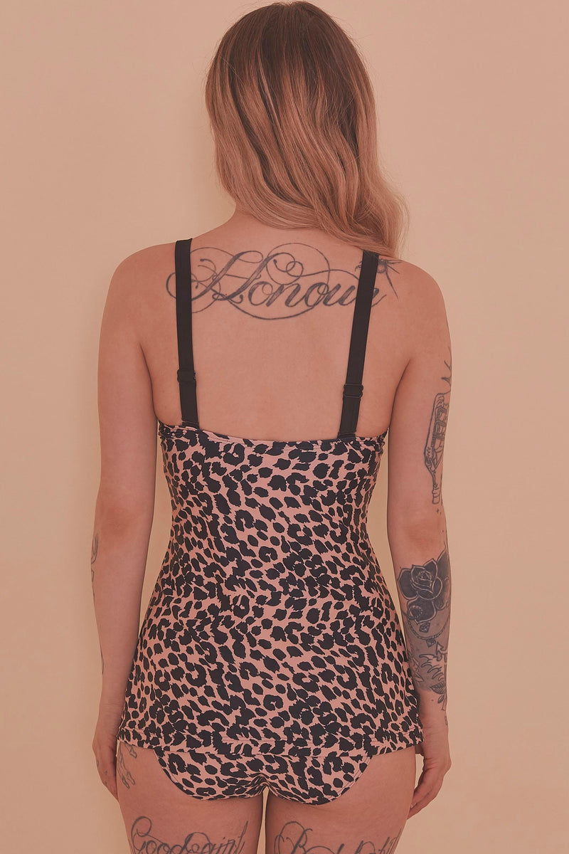 Collectif Leopard Skirted swimsuit