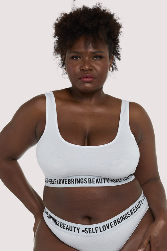 Felicity Hayward Self Love White Curve Crop top