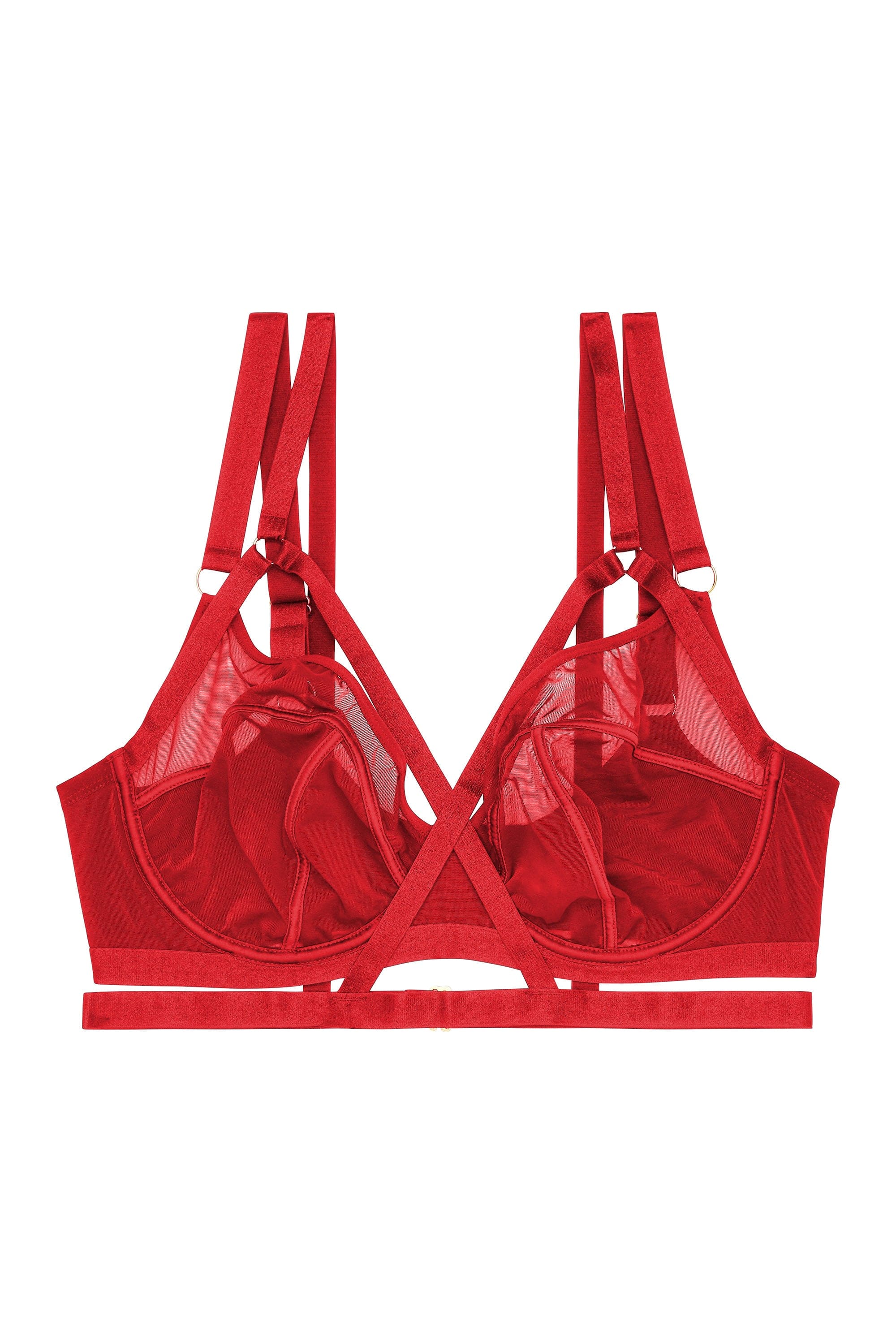 Woman RED Pack of 2 non-wired bras with crossover style VELARIUM