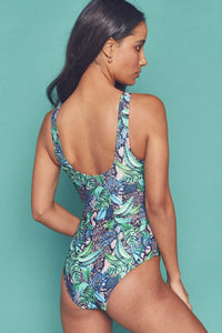 Palm printed twist swimsuit