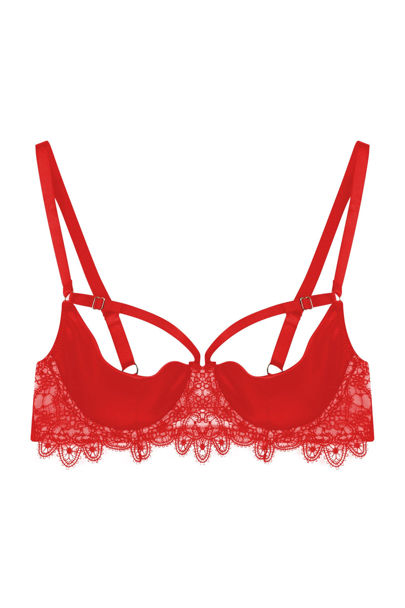 Anaise Red Quarter Cup Bra