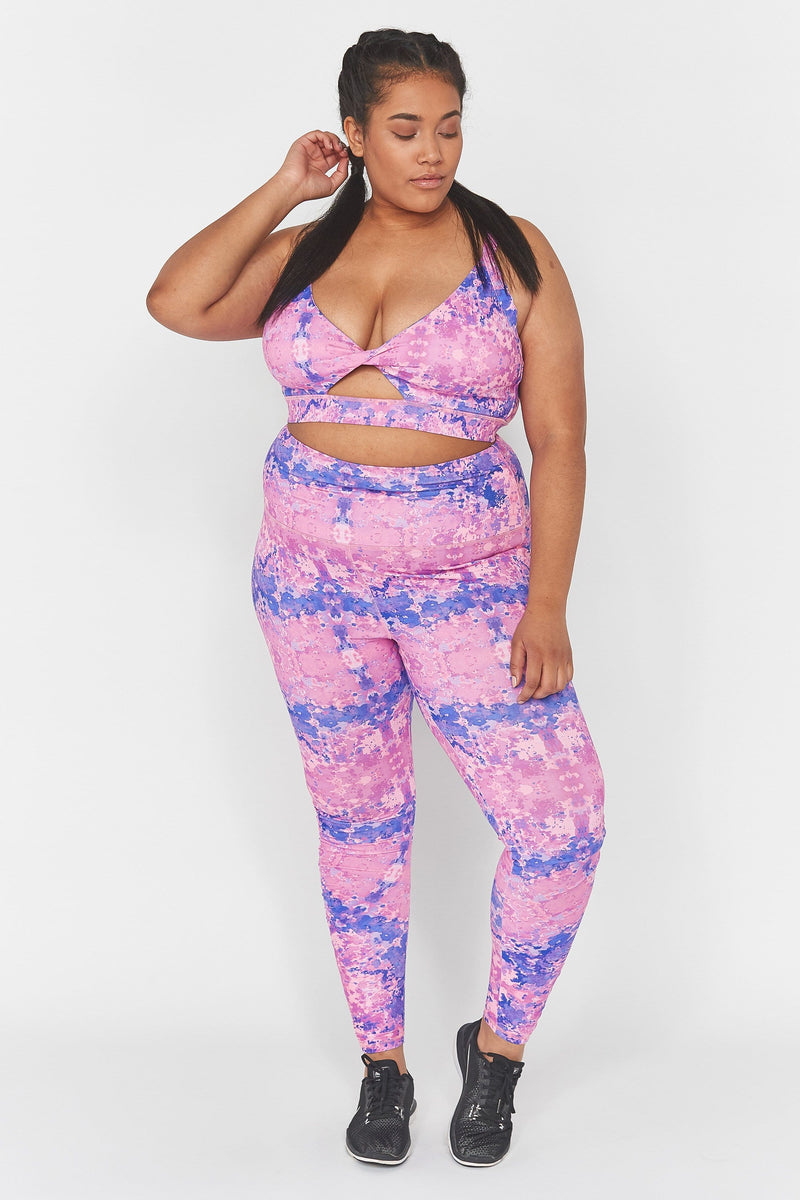 Pink Marble Twist Front Curve Sports Bra – Playful Promises USA