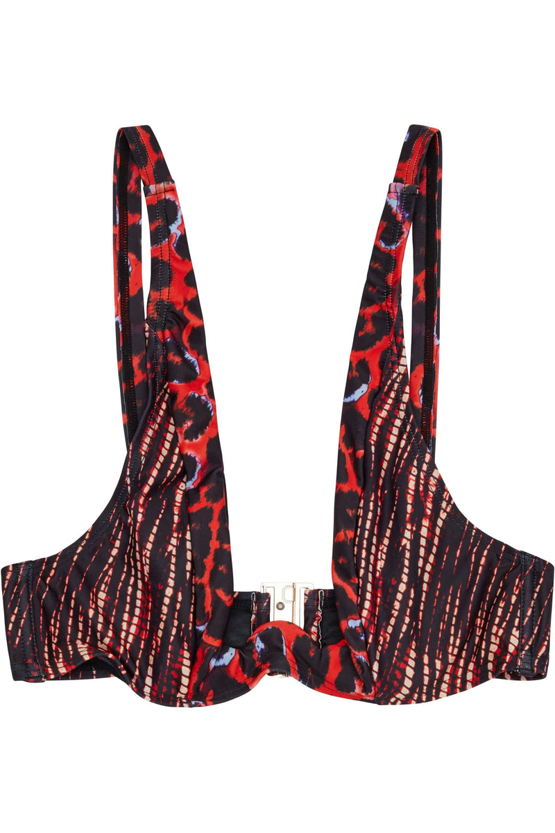 Wolf & Whistle Eco Leopard tie dye underwired top B - G