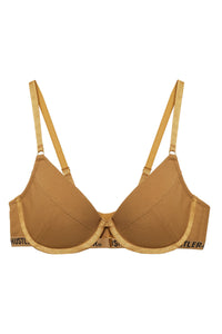 Branded Ribbed Caramel Bra