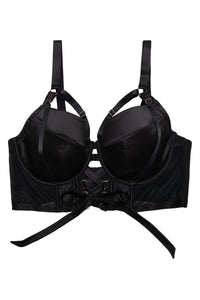 Aysha Black Lace Up Bra