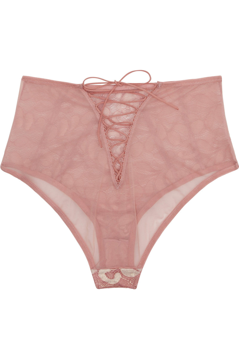Peek & Beau Quinn Pink leatherette and lace HW brief