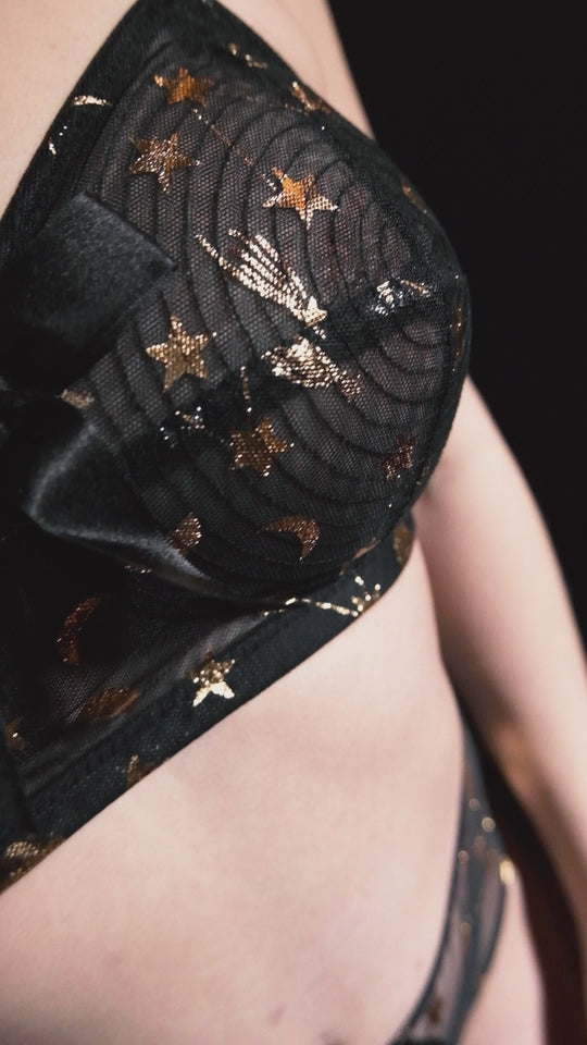 Solar Black and Gold Cosmic Print Girdle