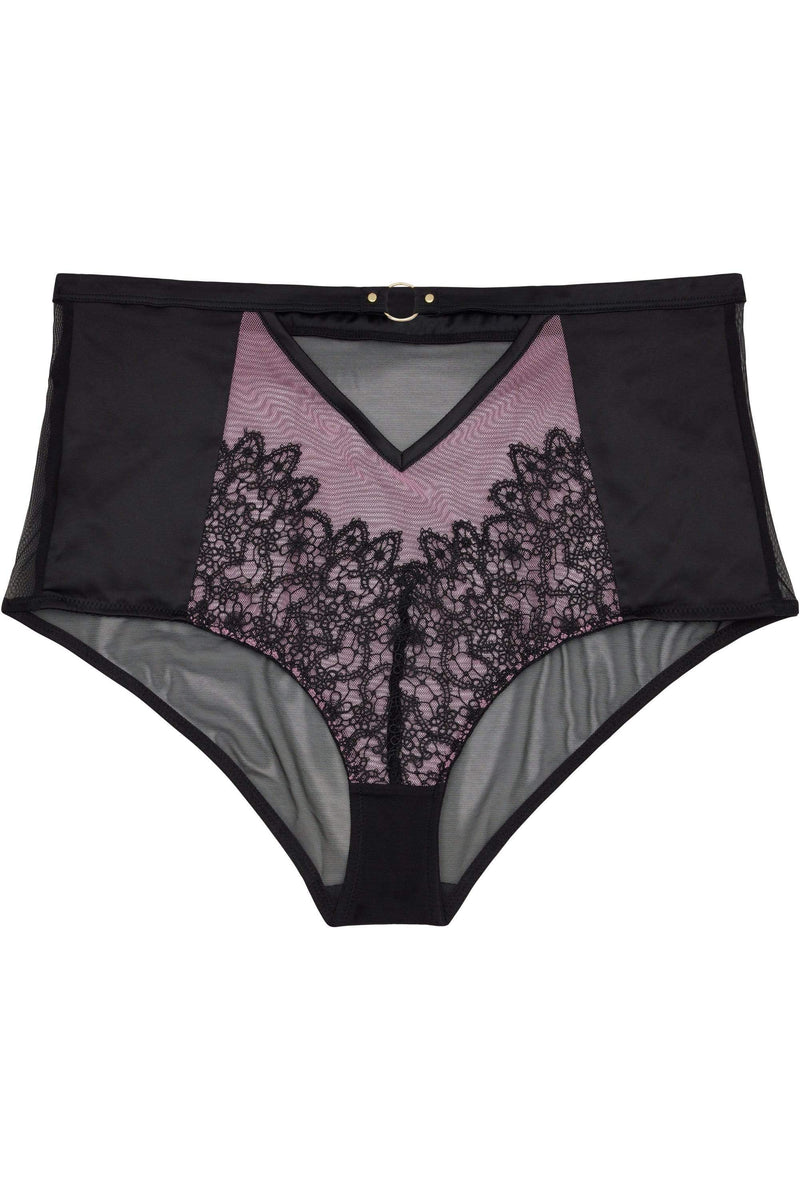 Emelda Lilac Satin and lace ring detail HW pant