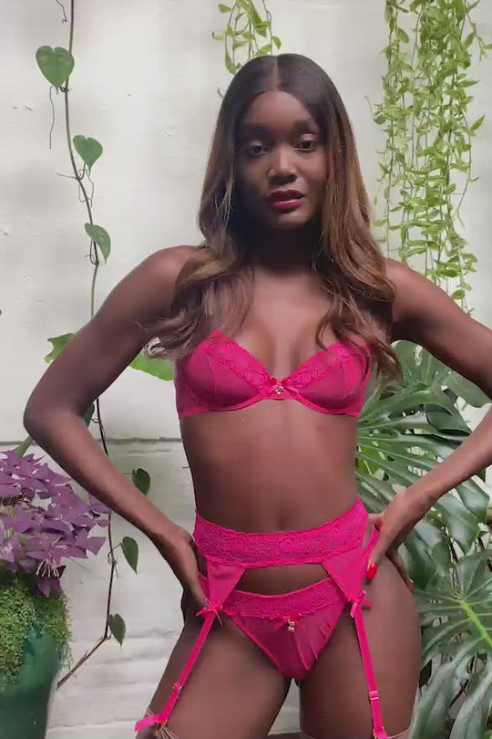 Jordan Hot Pink Cherry Plunge Bra